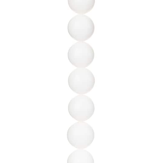 White Stone Round Beads, 12mm by Bead Landing™